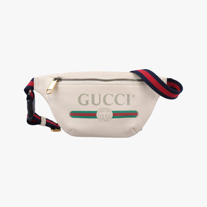 Pre-owned Gucci Print White Leather 527792 bum bag/waist bag | stylenewstar
