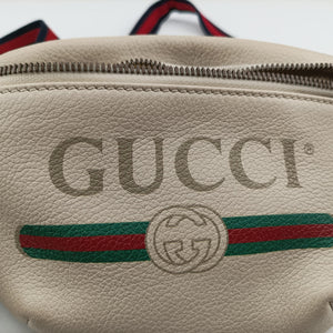 Pre-owned Gucci Print White Leather 527792 bum bag/waist bag | stylenewstar