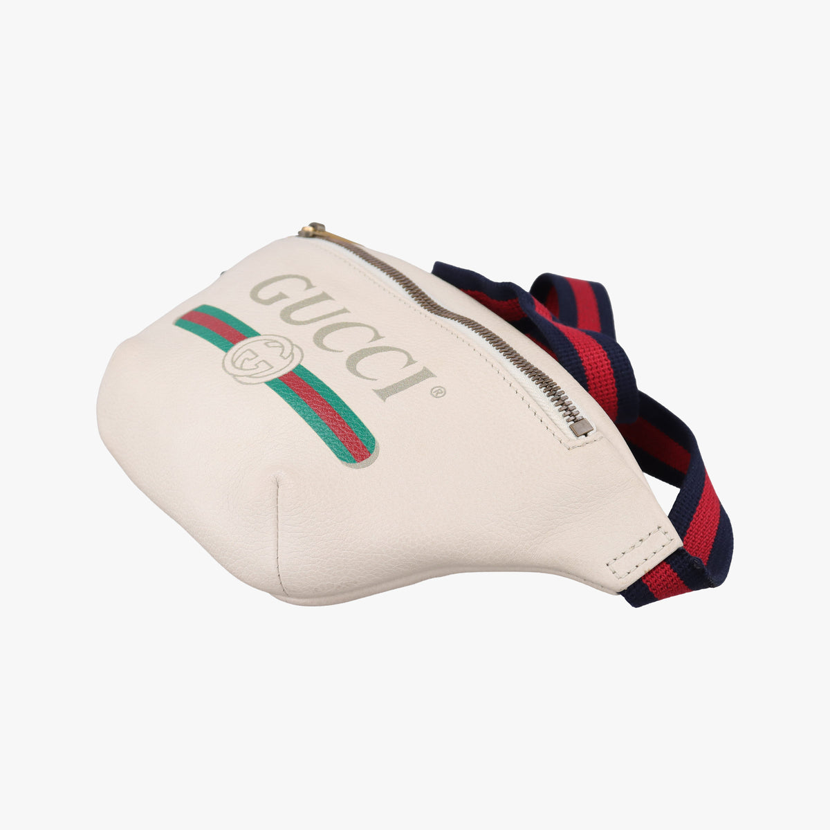 Pre-owned Gucci Print White Leather 527792 bum bag/waist bag | stylenewstar