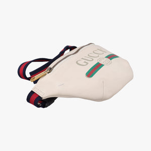 Pre-owned Gucci Print White Leather 527792 bum bag/waist bag | stylenewstar