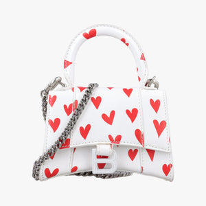 Pre-owned Balenciaga Hourglass White×Red Leather  shoulderbag | stylenewstar