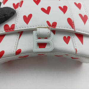 Pre-owned Balenciaga Hourglass White×Red Leather  shoulderbag | stylenewstar