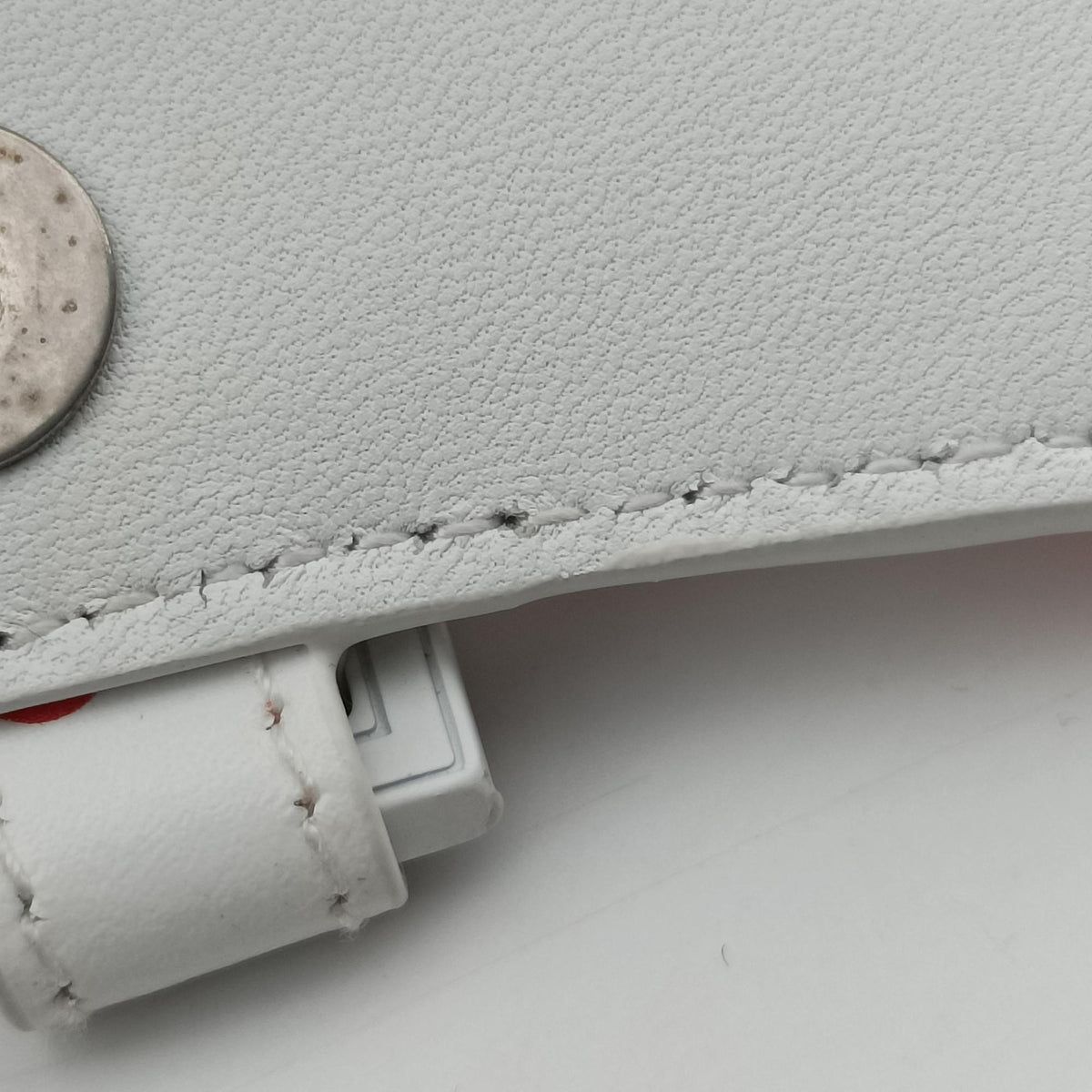 Pre-owned Balenciaga Hourglass White×Red Leather  shoulderbag | stylenewstar