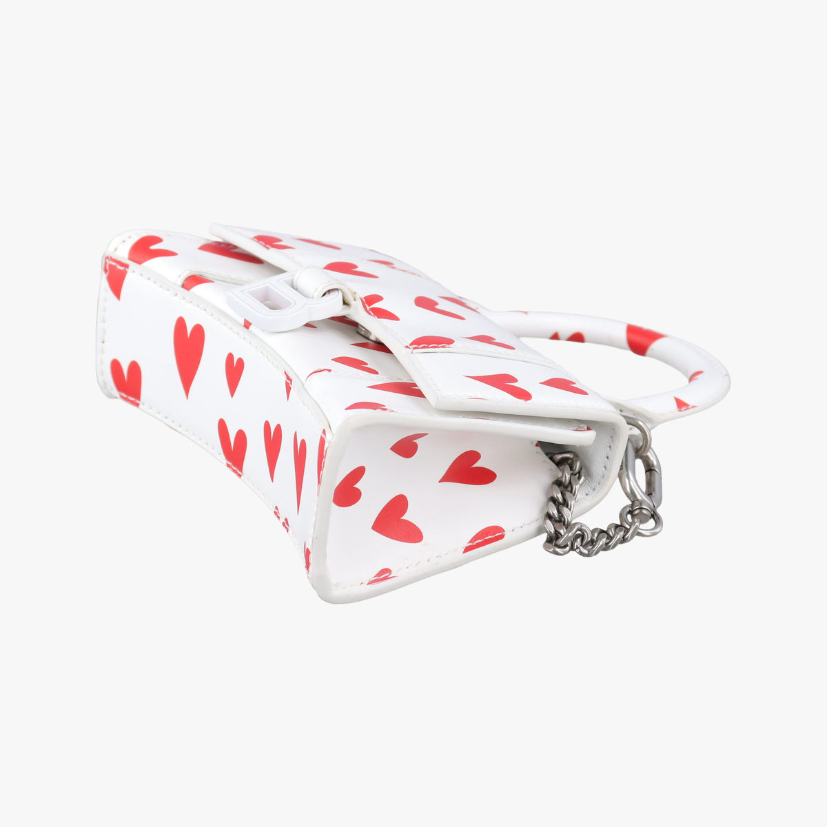 Pre-owned Balenciaga Hourglass White×Red Leather  shoulderbag | stylenewstar