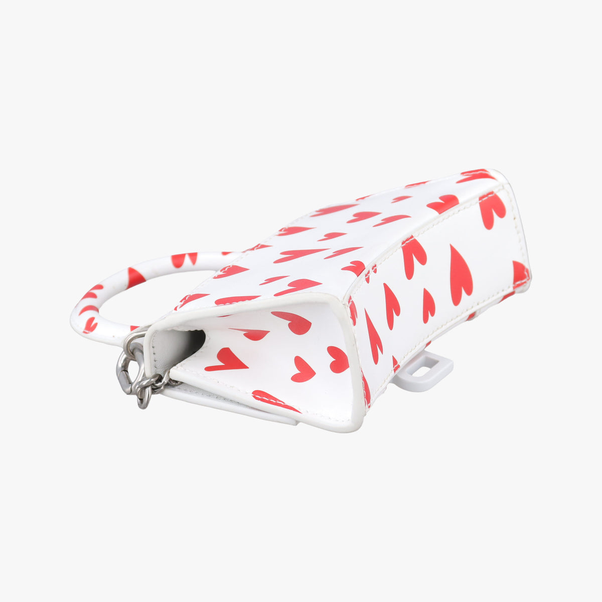 Pre-owned Balenciaga Hourglass White×Red Leather  shoulderbag | stylenewstar