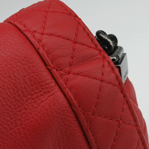 Pre-owned Chanel BOY CHANEL Red Leather A67948 shoulderbag | stylenewstar