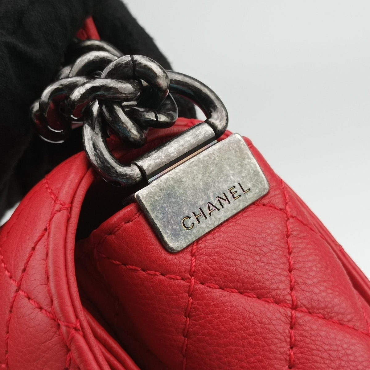 Pre-owned Chanel BOY CHANEL Red Leather A67948 shoulderbag | stylenewstar