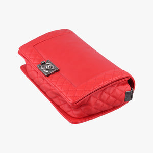 Pre-owned Chanel BOY CHANEL Red Leather A67948 shoulderbag | stylenewstar