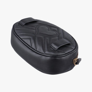 Secondhand Gucci GG Marmont Black Leather 476434 bum bag/waist bag | stylenewstar