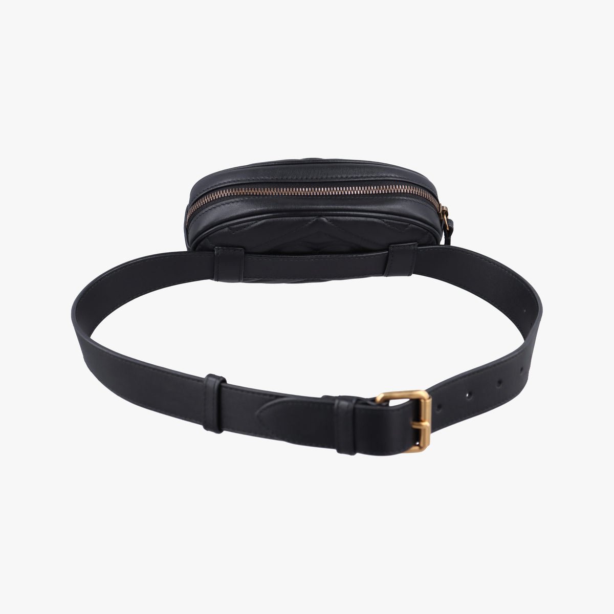 Secondhand Gucci GG Marmont Black Leather 476434 bum bag/waist bag | stylenewstar