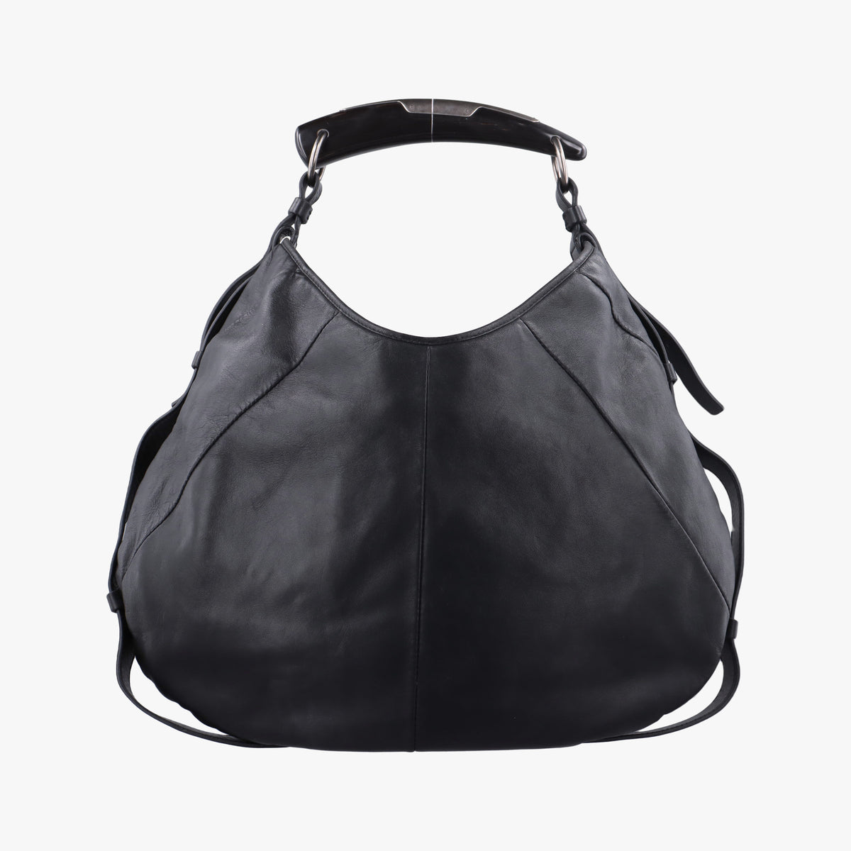 Pre-owned Yves Saint Laurent Mombasa Black Leather 95363 shoulderbag | stylenewstar