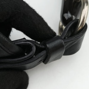 Pre-owned Yves Saint Laurent Mombasa Black Leather 95363 shoulderbag | stylenewstar