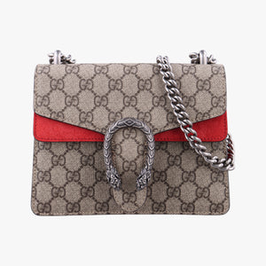 Pre-owned Gucci Dionysus beige×red PVC coated canvas×suede 421970 shoulderbag | stylenewstar