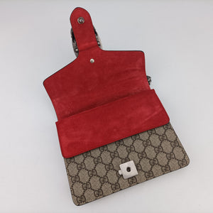 Pre-owned Gucci Dionysus beige×red PVC coated canvas×suede 421970 shoulderbag | stylenewstar