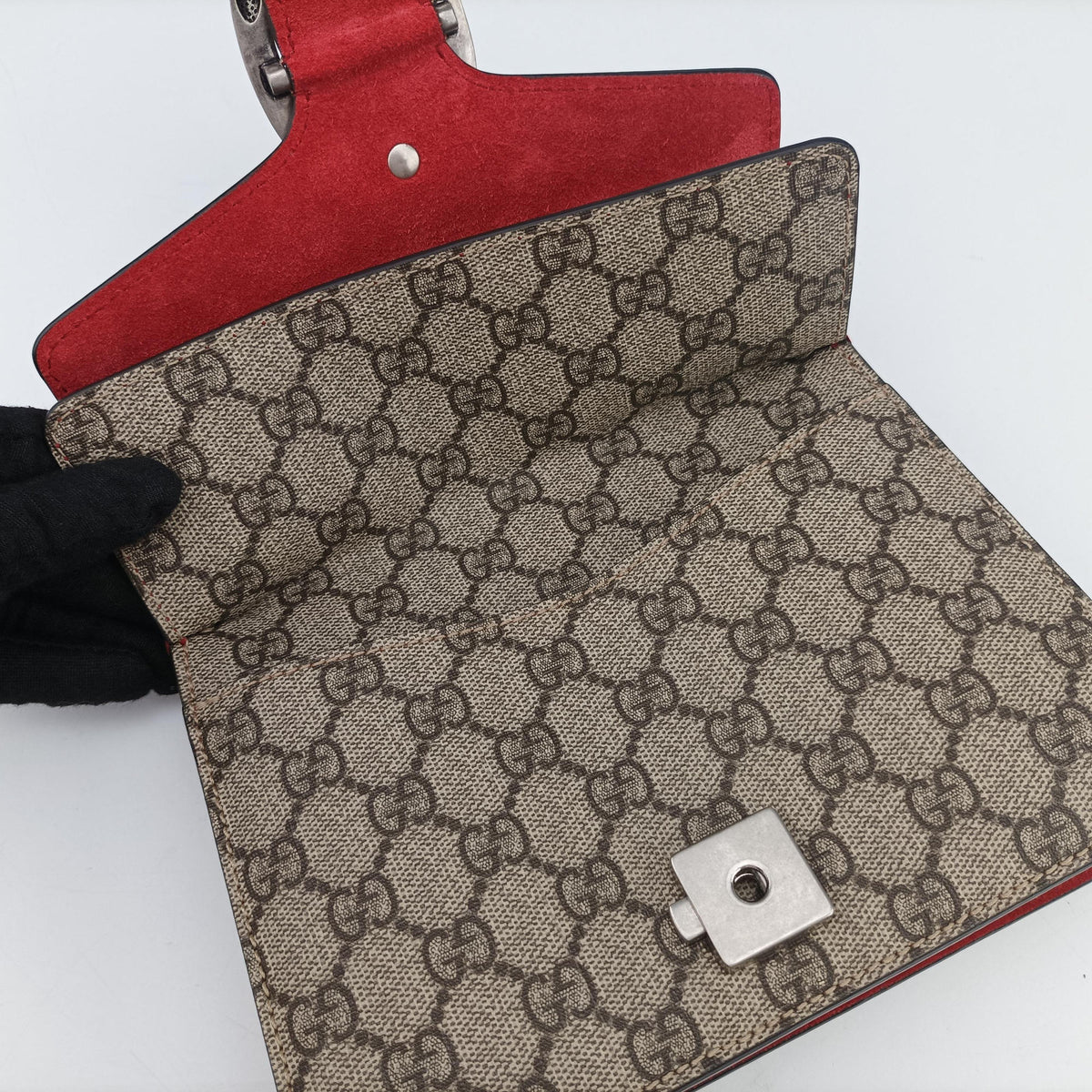 Pre-owned Gucci Dionysus beige×red PVC coated canvas×suede 421970 shoulderbag | stylenewstar