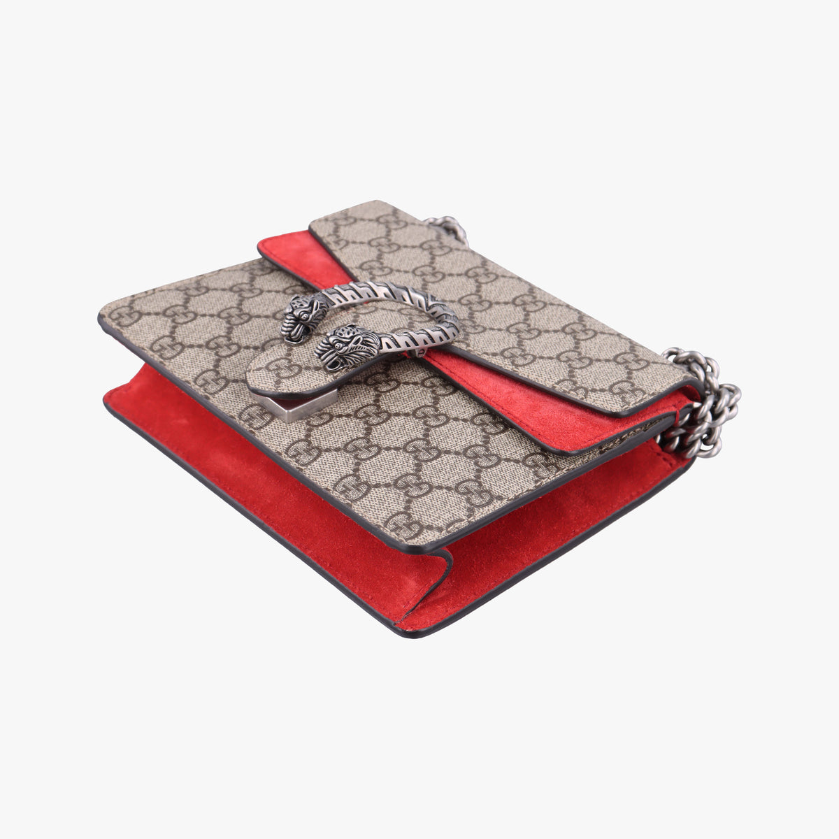 Pre-owned Gucci Dionysus beige×red PVC coated canvas×suede 421970 shoulderbag | stylenewstar