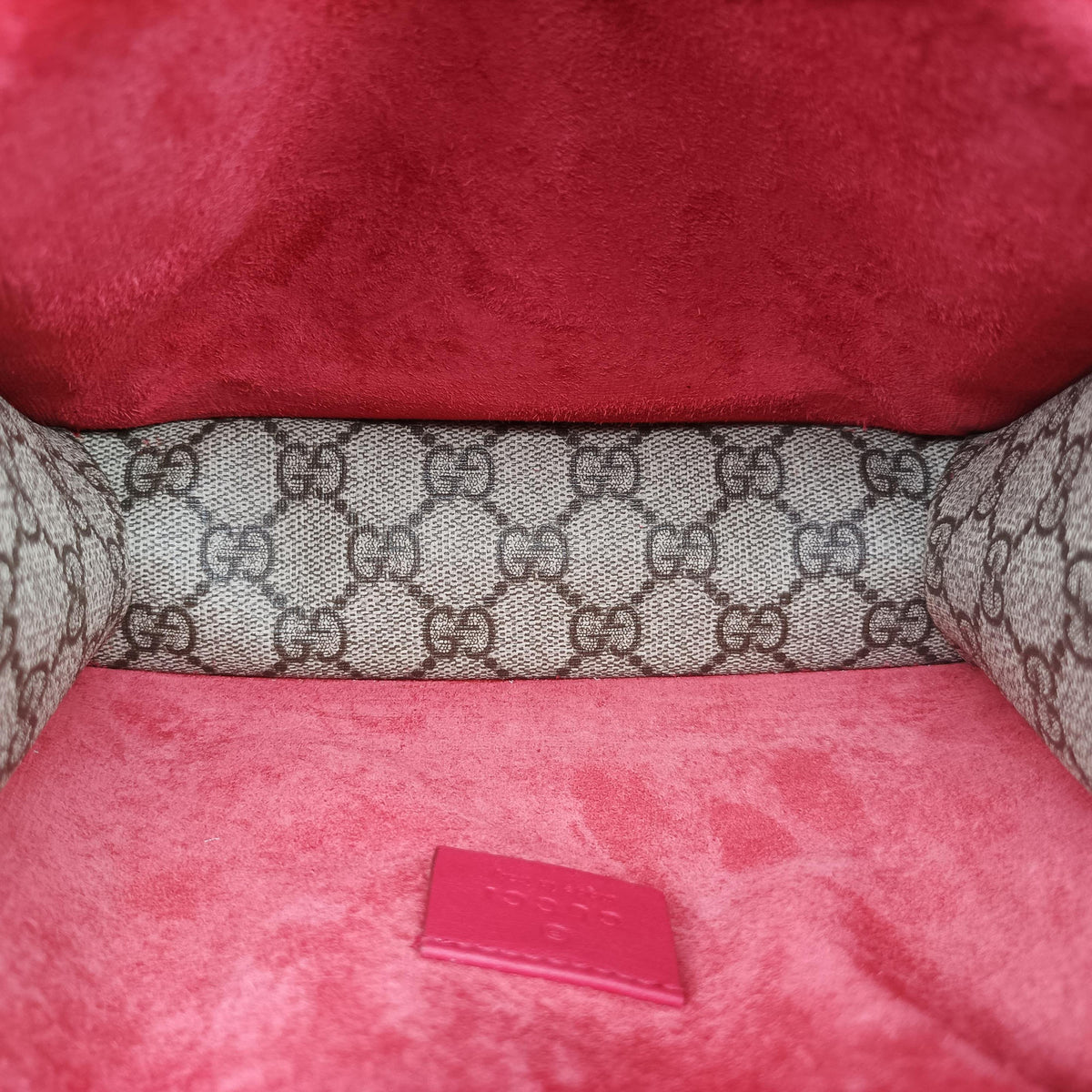 Pre-owned Gucci Dionysus beige×red PVC coated canvas×suede 421970 shoulderbag | stylenewstar