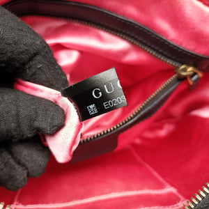 Pre-owned Gucci GG Marmont Black×white Leather 443499 shoulderbag | stylenewstar
