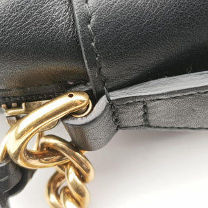 Pre-owned Gucci GG Marmont Black×white Leather 443499 shoulderbag | stylenewstar