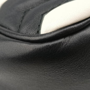 Pre-owned Gucci GG Marmont Black×white Leather 443499 shoulderbag | stylenewstar