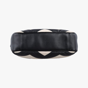 Pre-owned Gucci GG Marmont Black×white Leather 443499 shoulderbag | stylenewstar