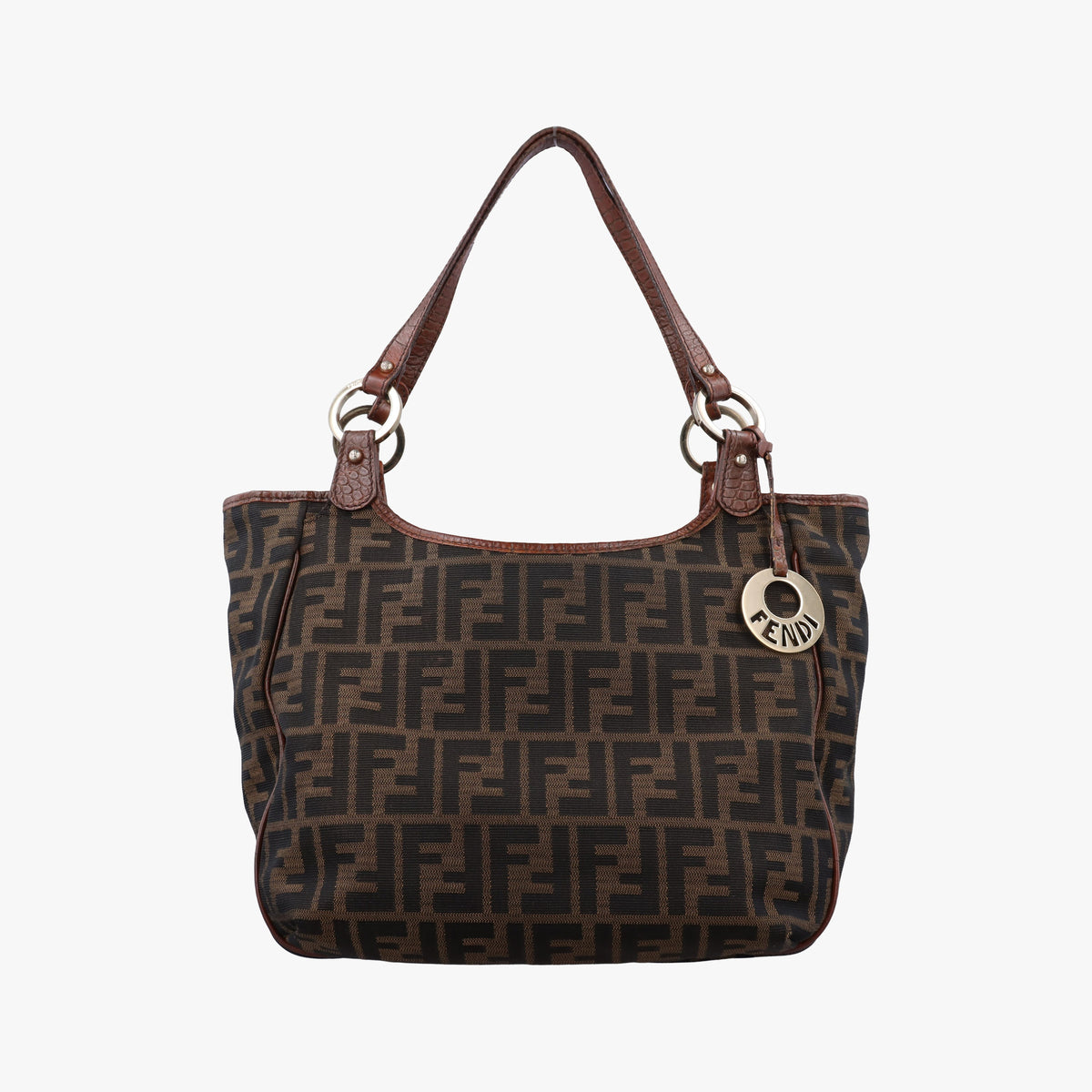 Pre-owned Fendi Zucca Brown canvas 8BH156 shoulderbag | stylenewstar