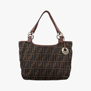Pre-owned Fendi Zucca Brown canvas 8BH156 shoulderbag | stylenewstar