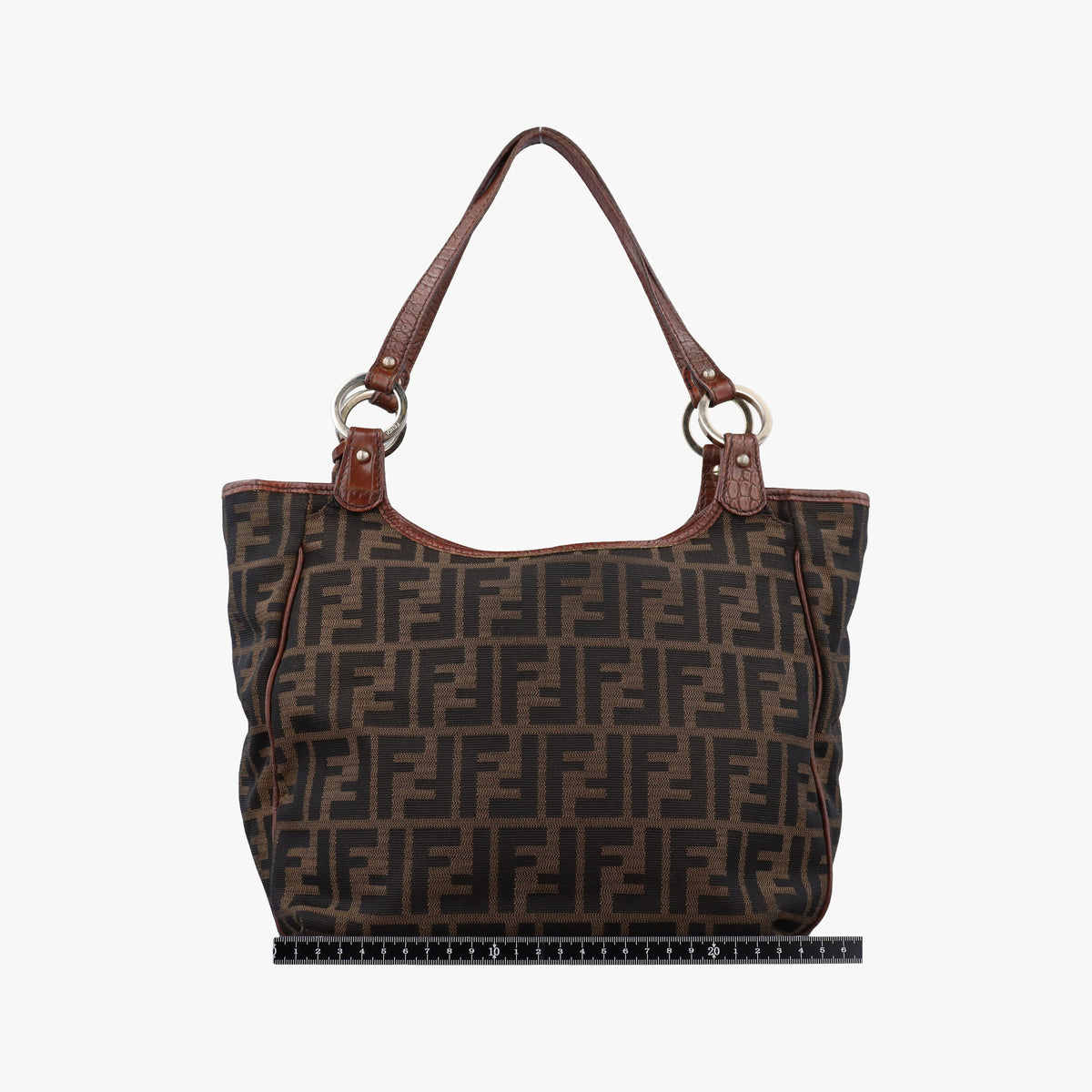 Pre-owned Fendi Zucca Brown canvas 8BH156 shoulderbag | stylenewstar