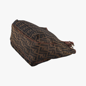 Pre-owned Fendi Zucca Brown canvas 8BH156 shoulderbag | stylenewstar