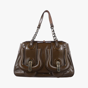Vintage Fendi B Bag Brown Patent 8BN165 handbag | stylenewstar