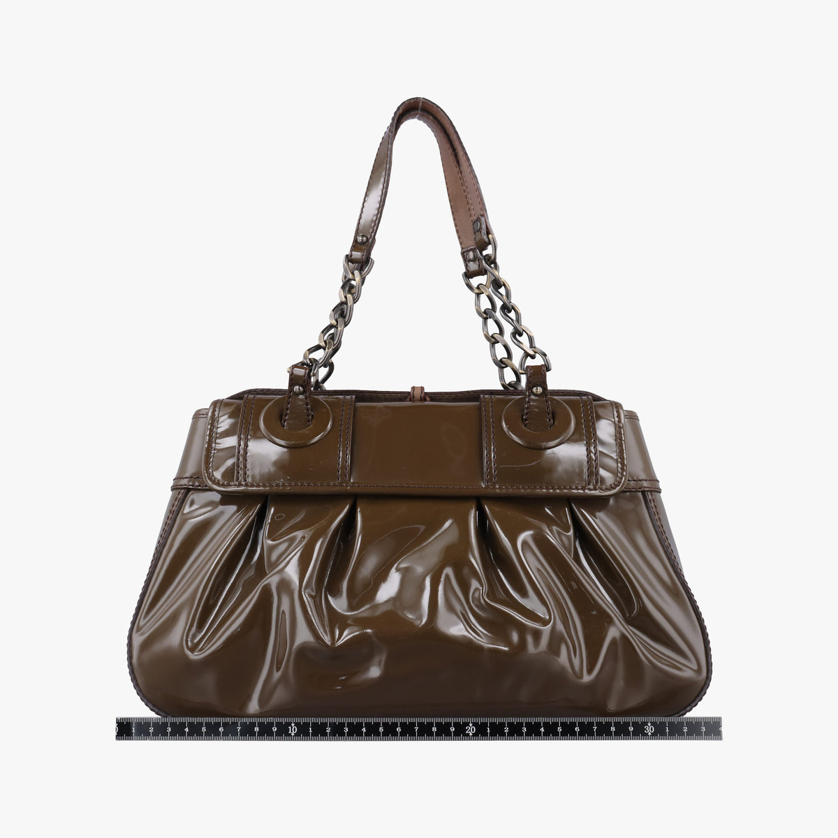 Vintage Fendi B Bag Brown Patent 8BN165 handbag | stylenewstar
