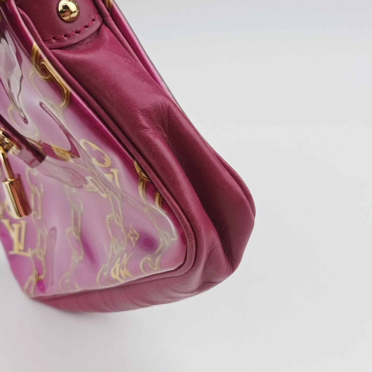 Pre-owned Louis Vuitton Charm Pochette Accessoires pink×multicolor leather×vinyl M95160 shoulderbag | stylenewstar