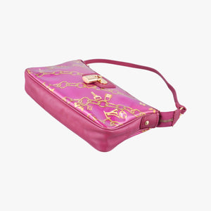 Pre-owned Louis Vuitton Charm Pochette Accessoires pink×multicolor leather×vinyl M95160 shoulderbag | stylenewstar