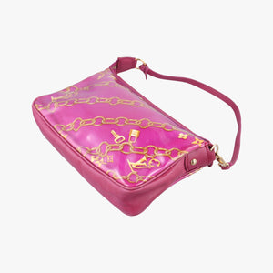 Pre-owned Louis Vuitton Charm Pochette Accessoires pink×multicolor leather×vinyl M95160 shoulderbag | stylenewstar