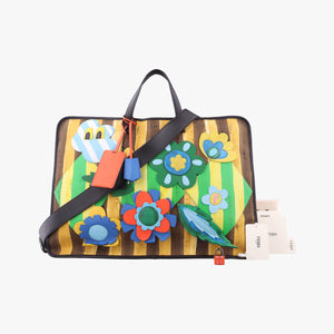 Secondhand Fendi Floral briefcase Multicolour canvas 7VV131 shoulderbag | stylenewstar