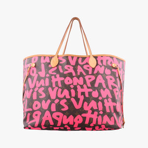 Secondhand Louis Vuitton Neverfull GM Pink × Brown Monogram Graffiti M93701 handbag | stylenewstar