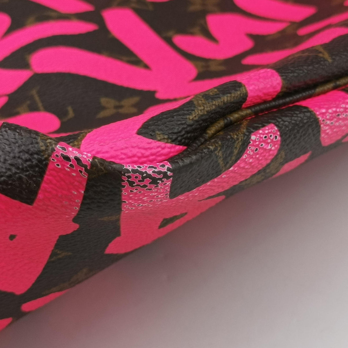 Secondhand Louis Vuitton Neverfull GM Pink × Brown Monogram Graffiti M93701 handbag | stylenewstar