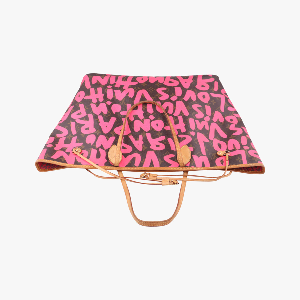 Secondhand Louis Vuitton Neverfull GM Pink × Brown Monogram Graffiti M93701 handbag | stylenewstar