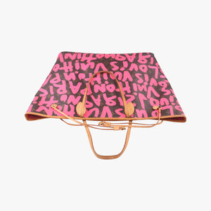 Secondhand Louis Vuitton Neverfull GM Pink × Brown Monogram Graffiti M93701 handbag | stylenewstar