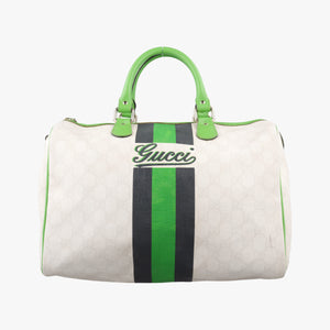 Vintage Gucci UNICEF Joy Green x White x Black PVC coated canvas 189895 handbag | stylenewstar
