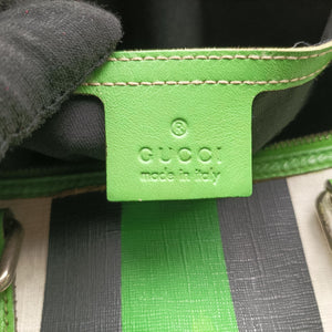 Vintage Gucci UNICEF Joy Green x White x Black PVC coated canvas 189895 handbag | stylenewstar