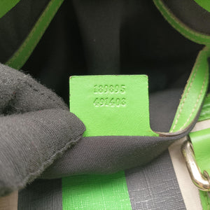 Vintage Gucci UNICEF Joy Green x White x Black PVC coated canvas 189895 handbag | stylenewstar