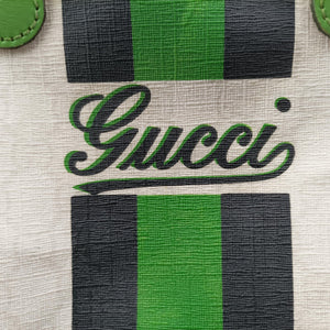 Vintage Gucci UNICEF Joy Green x White x Black PVC coated canvas 189895 handbag | stylenewstar