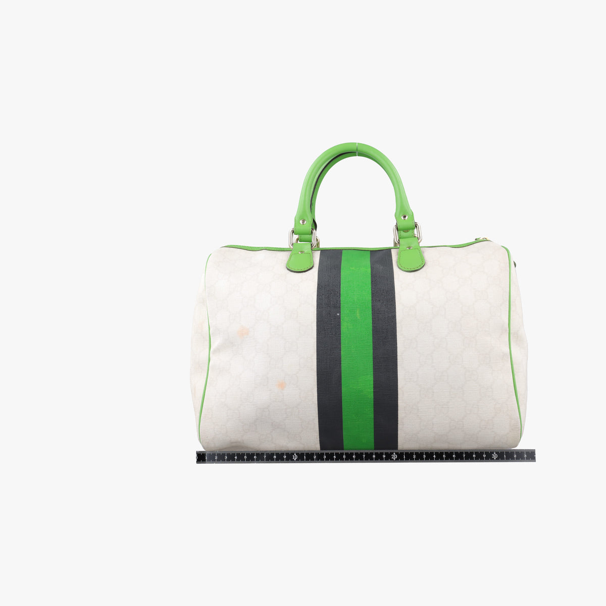 Vintage Gucci UNICEF Joy Green x White x Black PVC coated canvas 189895 handbag | stylenewstar