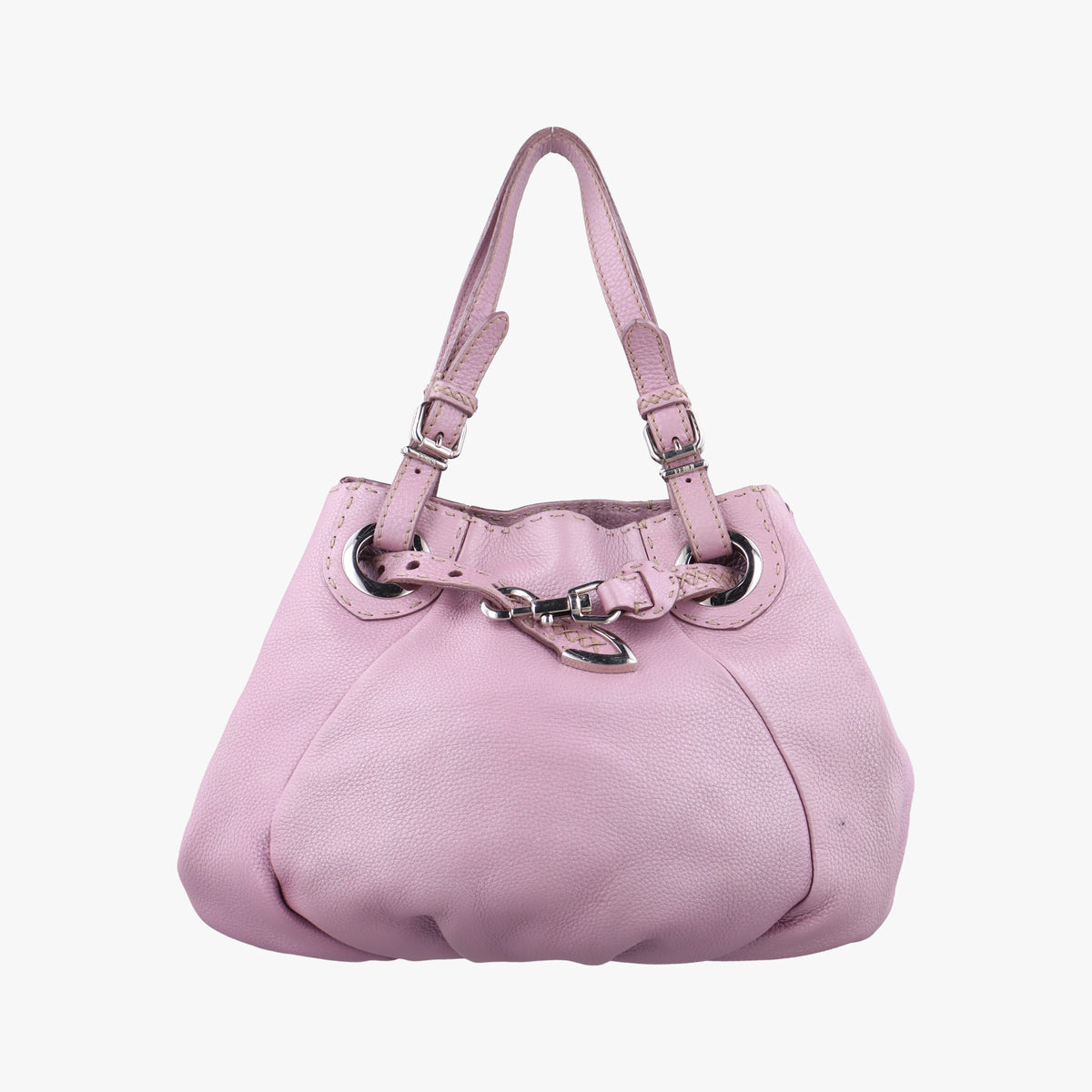 Pre-owned Fendi Selleria Pomodorino Pink Leather 8BR595 handbag | stylenewstar