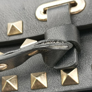 Pre-owned Valentino Rockstud Black Leather  shoulderbag | stylenewstar