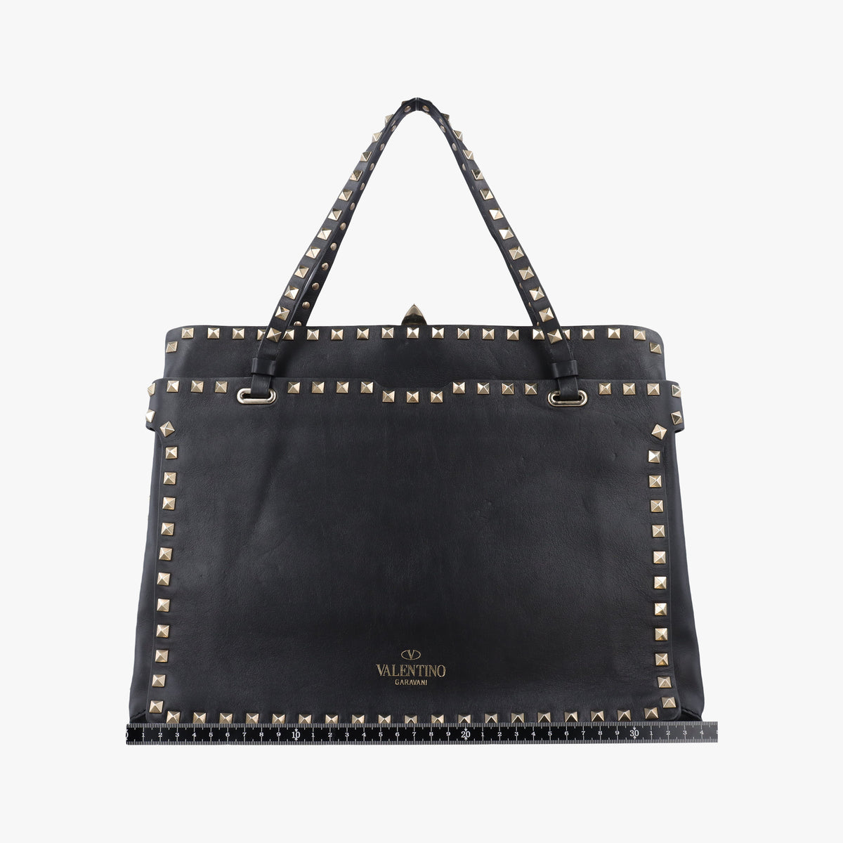 Pre-owned Valentino Rockstud Black Leather  shoulderbag | stylenewstar