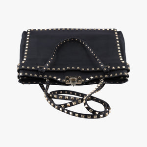 Pre-owned Valentino Rockstud Black Leather  shoulderbag | stylenewstar