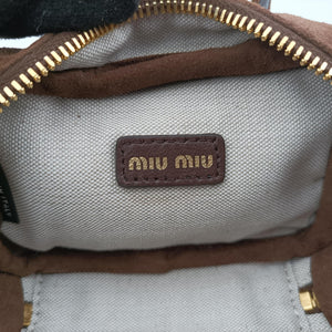 Pre-owned Miu Miu Micro Beau Brown Suede  shoulderbag | stylenewstar