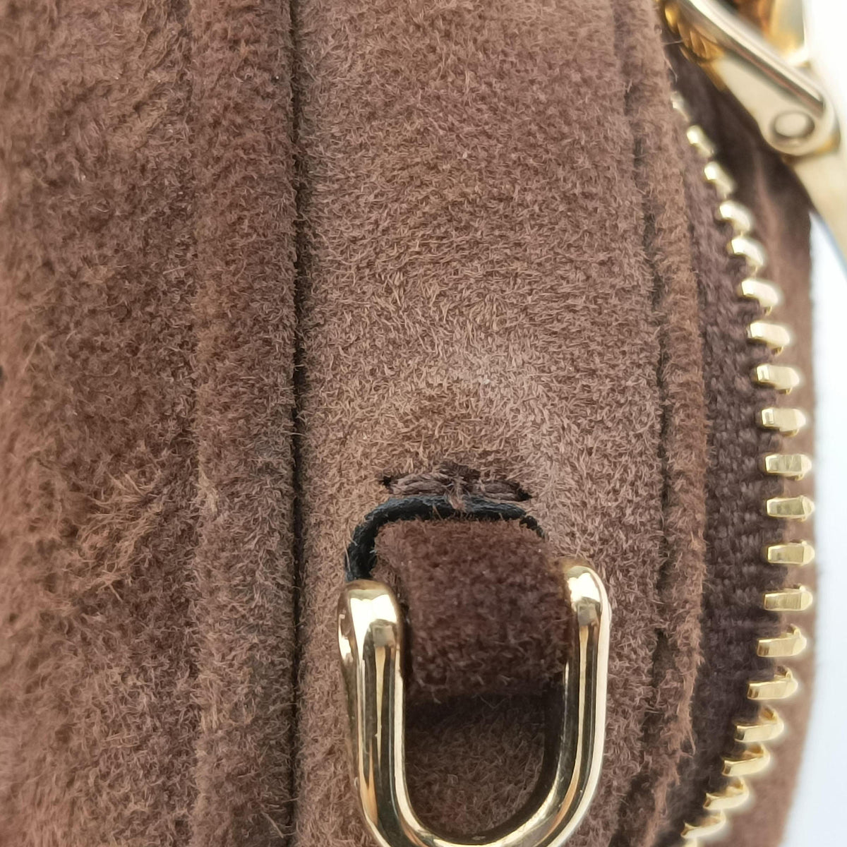 Pre-owned Miu Miu Micro Beau Brown Suede  shoulderbag | stylenewstar